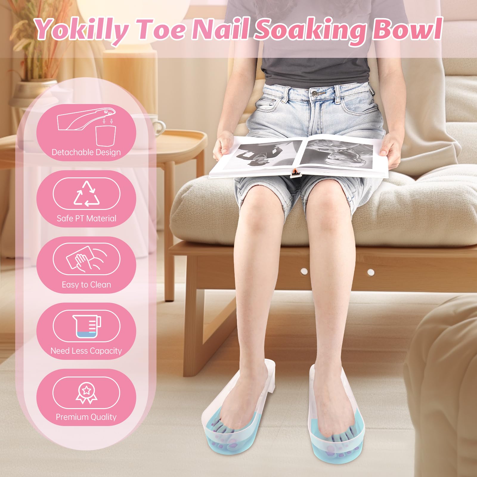 Two piece Yokilly toenail soak off bowl set