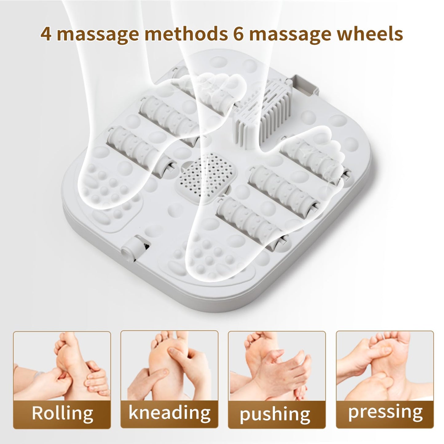 Collapsible foot spa massager in folded storage position