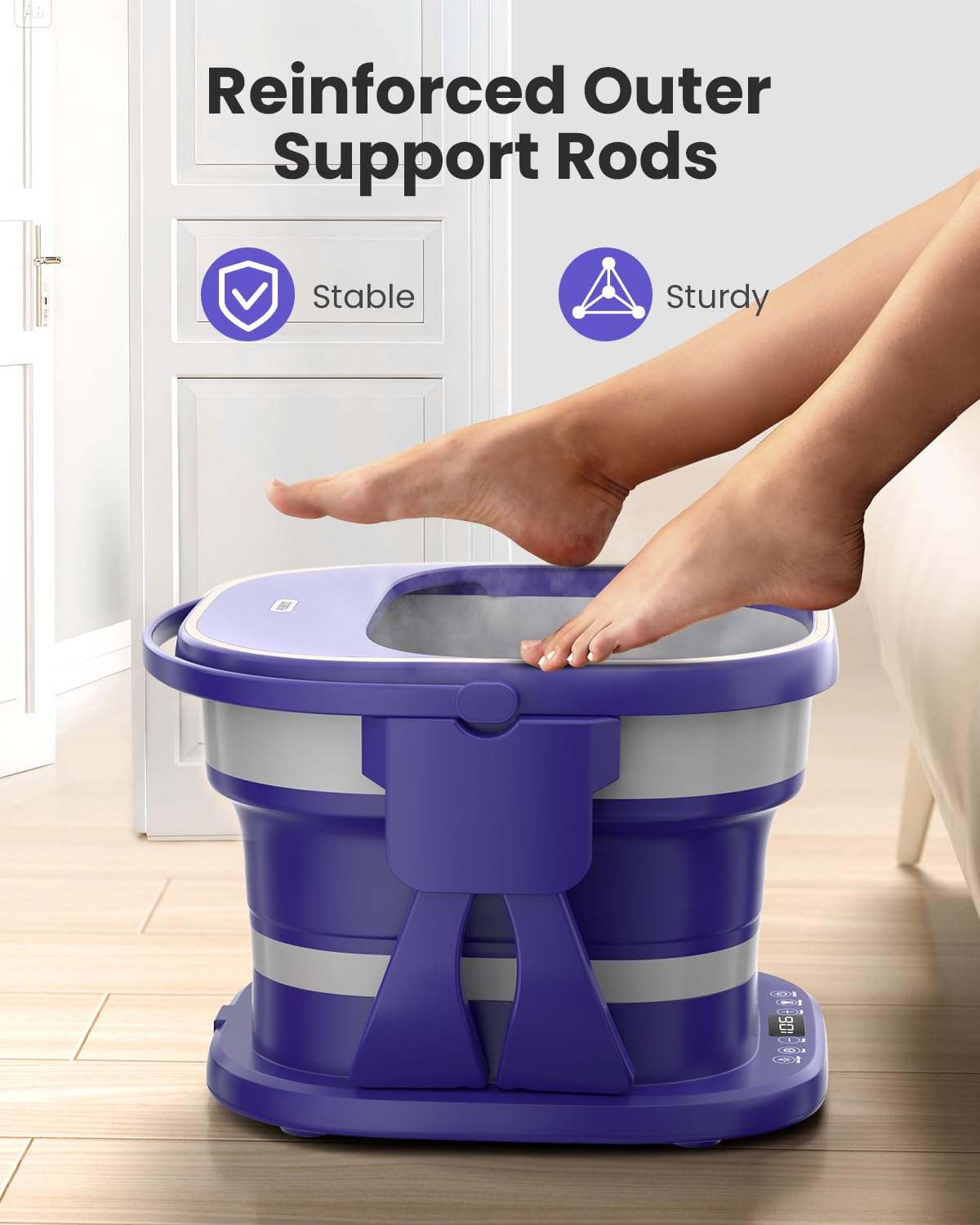 Puboo foot spa in collapsed storage position