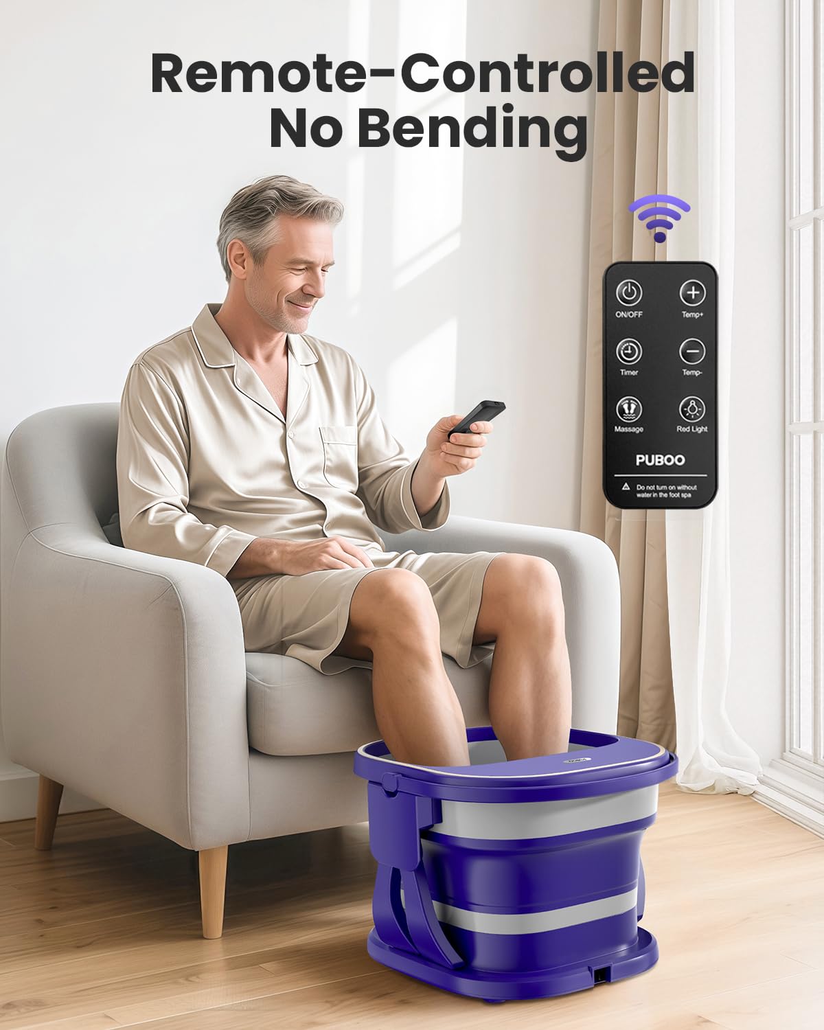 Side profile of Puboo electric pedicure spa tub