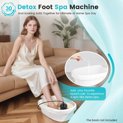 Compact ion detox foot bath device for travel