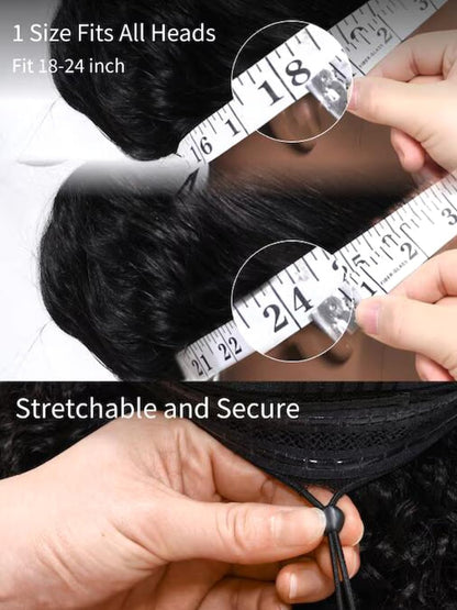Authentic USA imported human hair black color wig