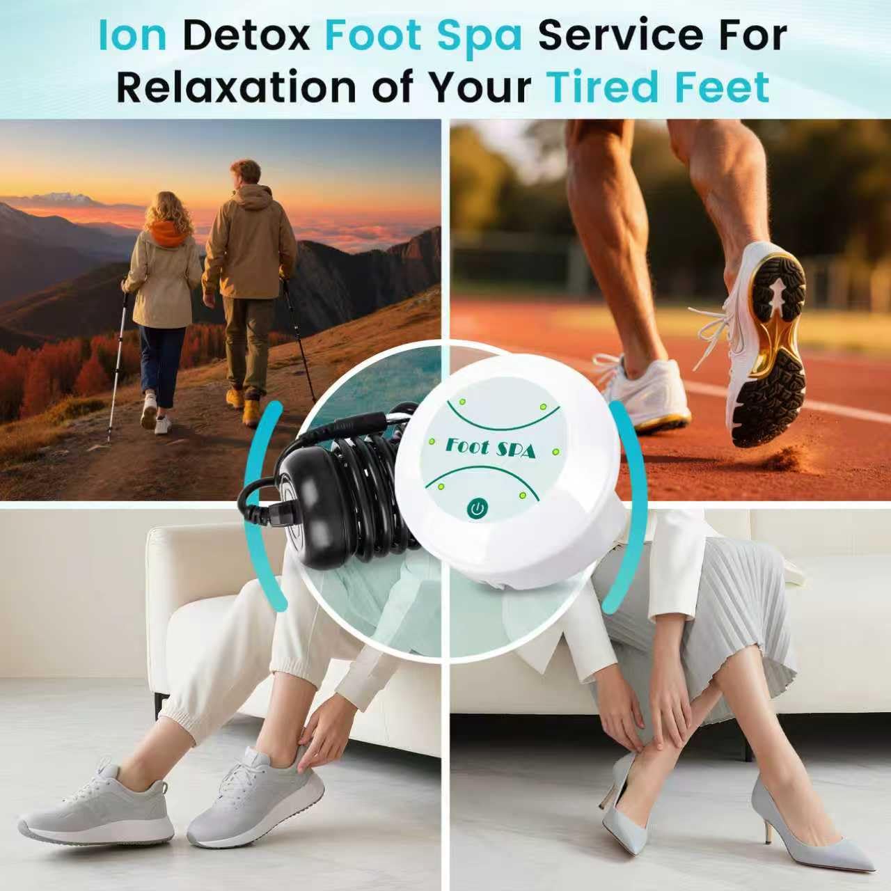 Portable ionic detox machine with accessories