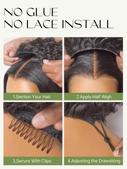 Frodio 3-in-1 flip over wig styled elegantly on a model's head.