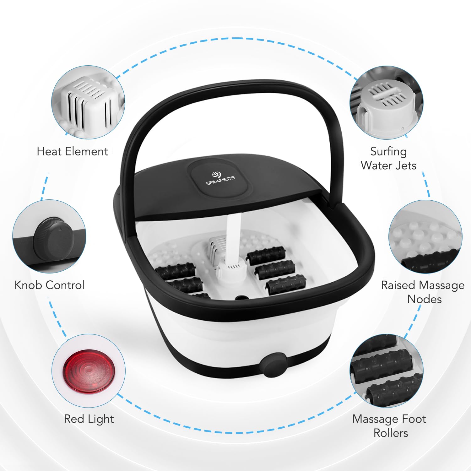 Included 10-piece pedicure kit accessories for SPA4PIEDS foot spa