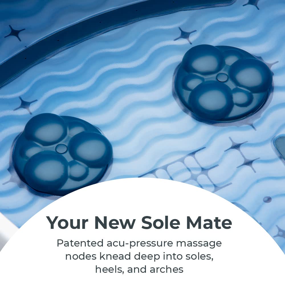 Close up of Homedics foot spa massage nodes and rippled floor