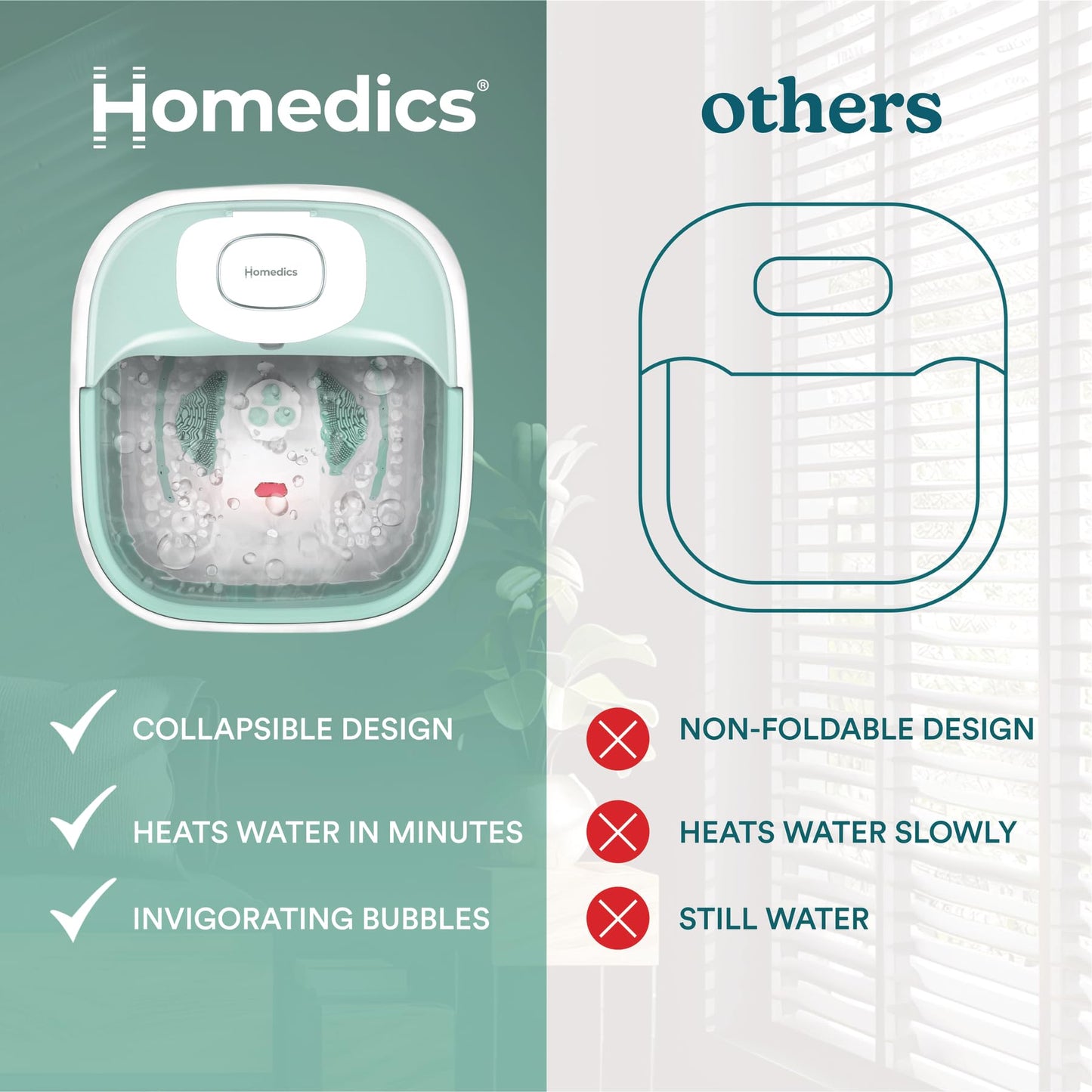 Side view of Homedics Smart Space Elite with safety lock system