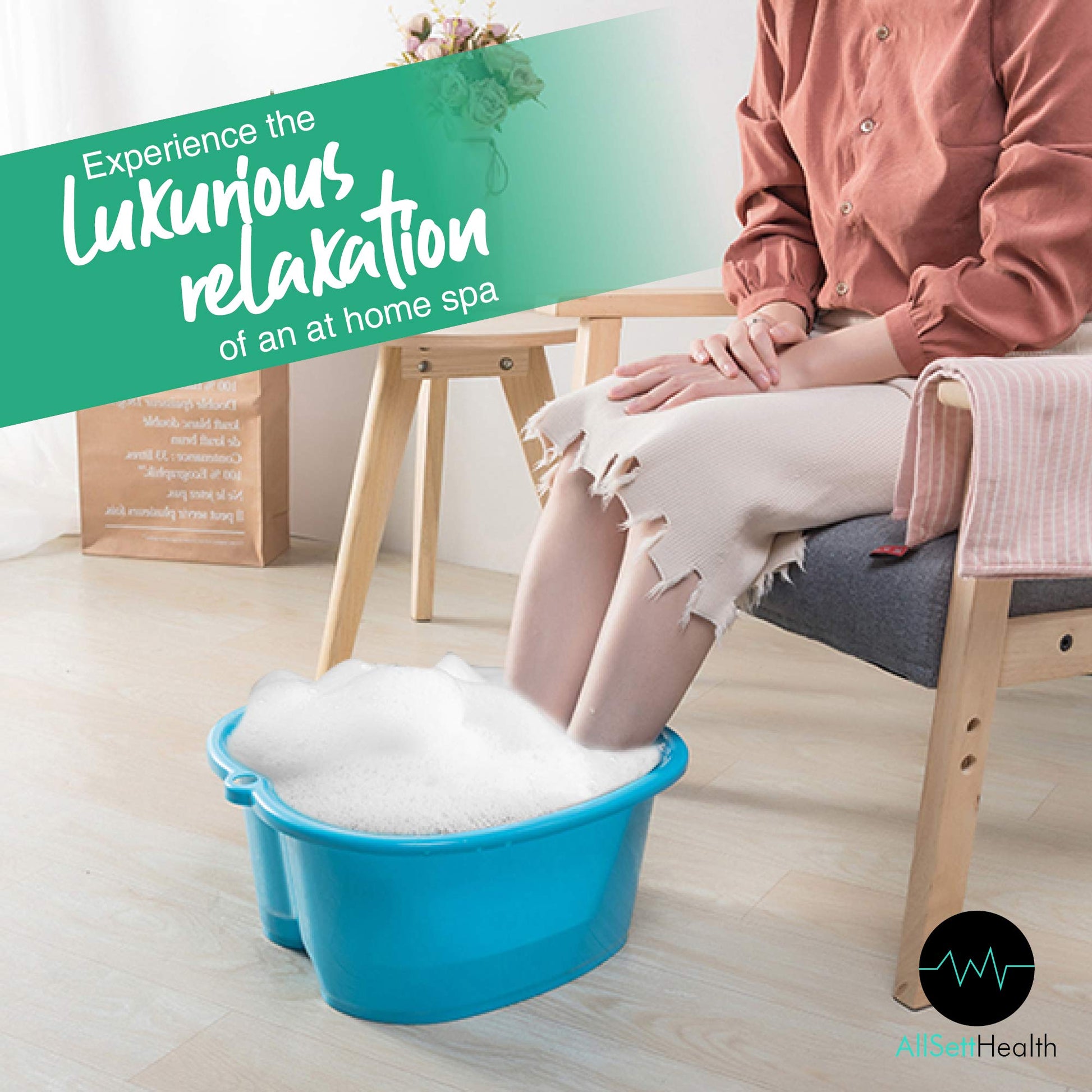 Large plastic foot spa basin for home pedicure