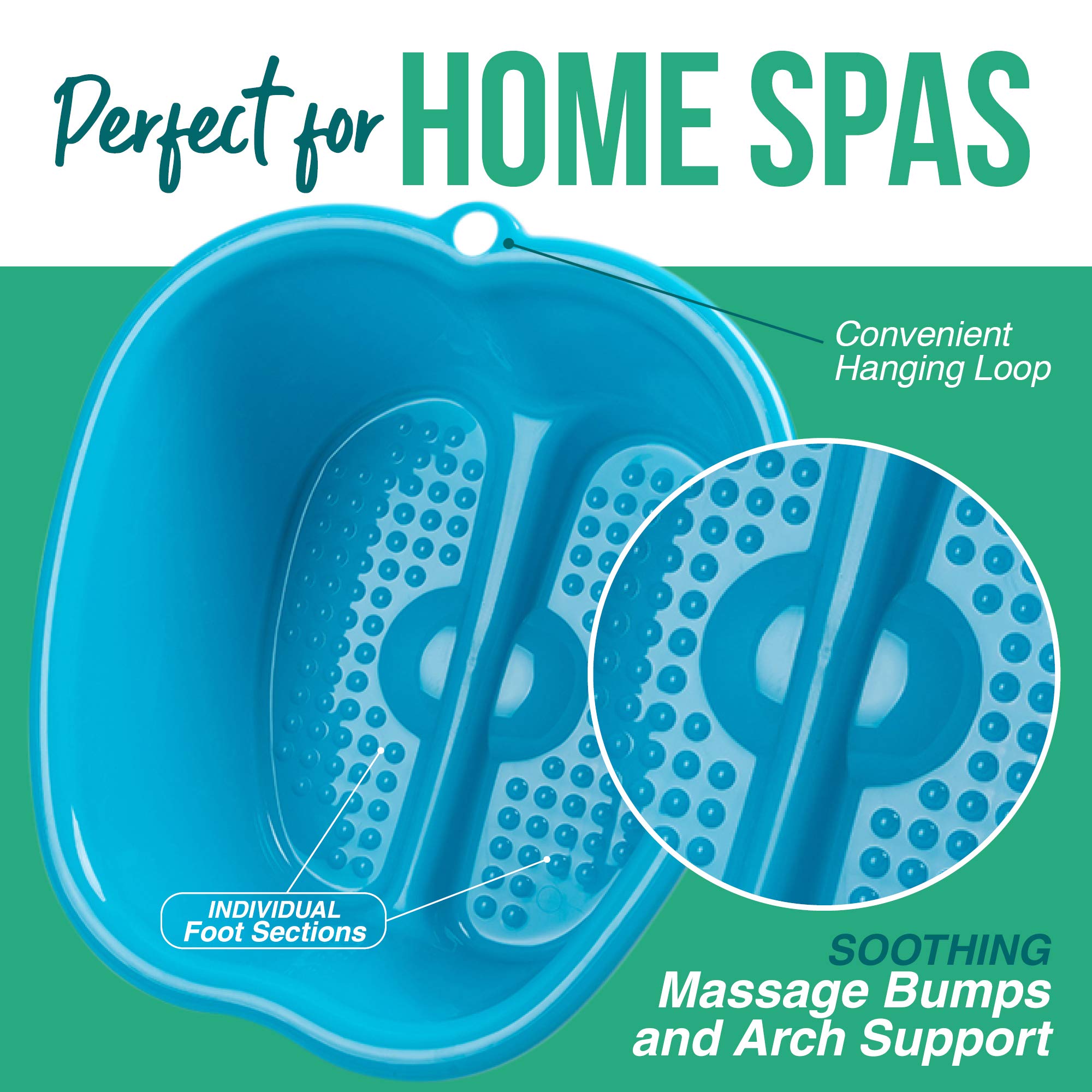 Blue foot soaking tub with massage nodes