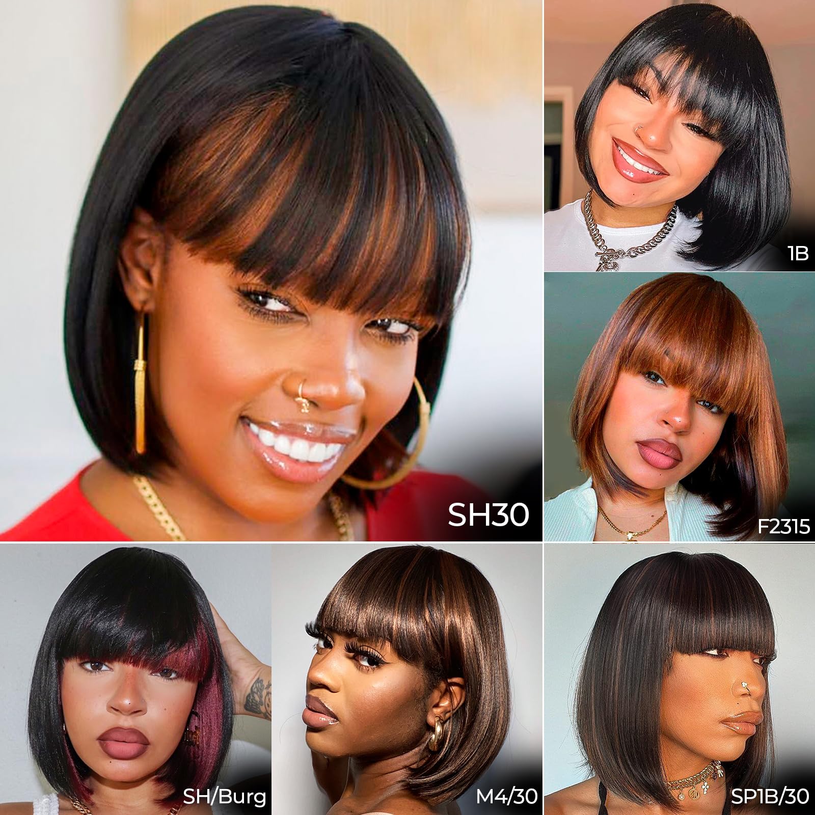 ToyoTress 12 inch synthetic hair wig showing light yaki straight texture details