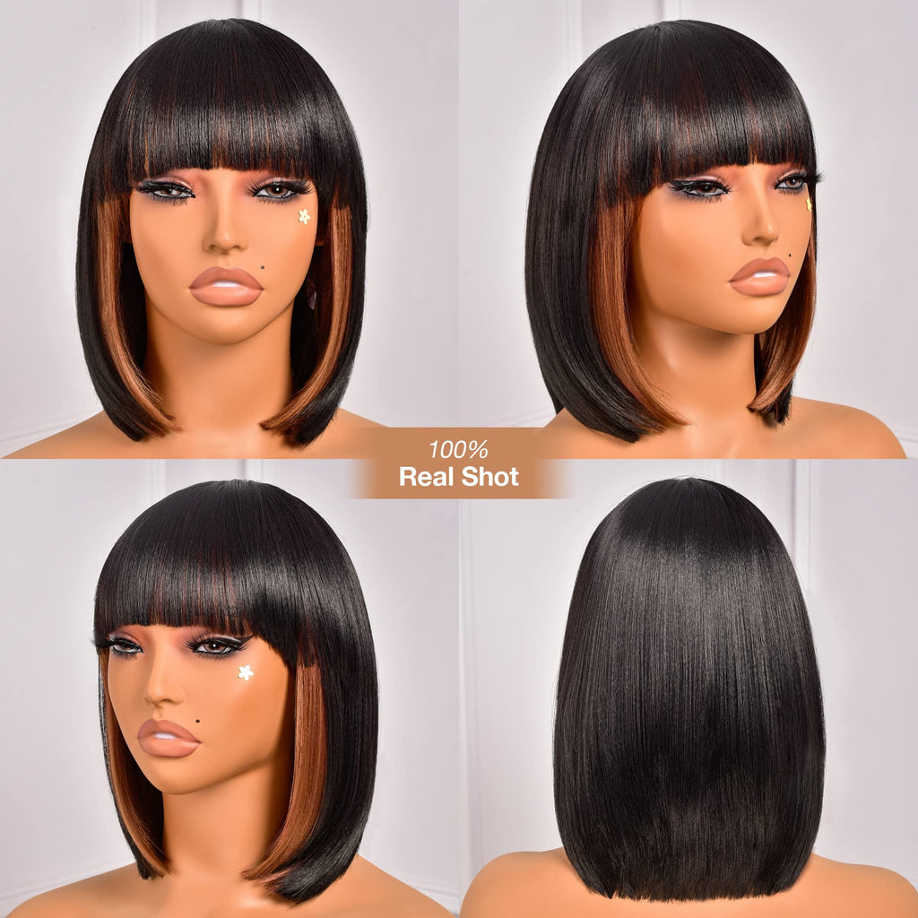 ToyoTress peek-a-boo short bob wig showcasing face-framing blunt bangs style