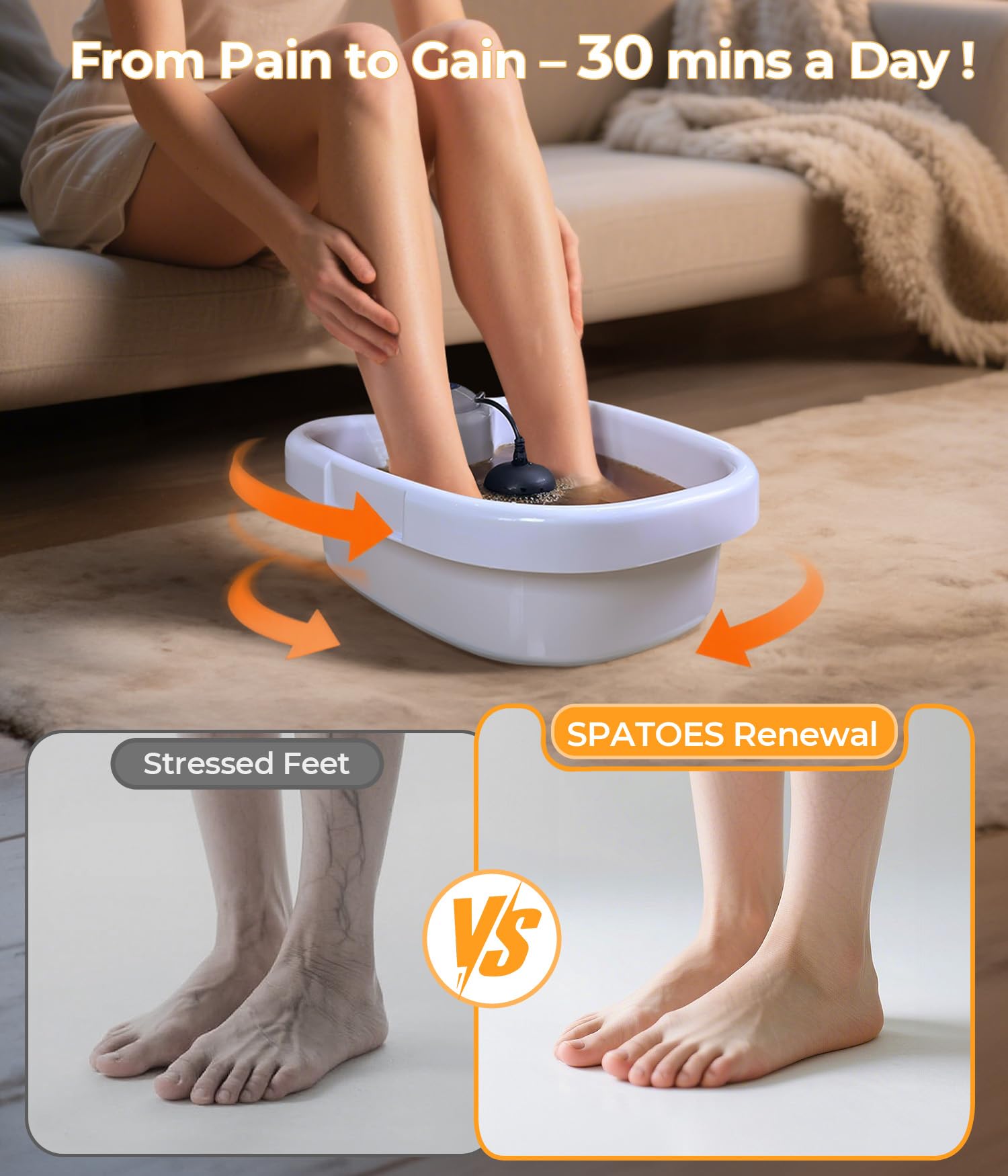 Top view of Spatoes ionic foot detox machine basin