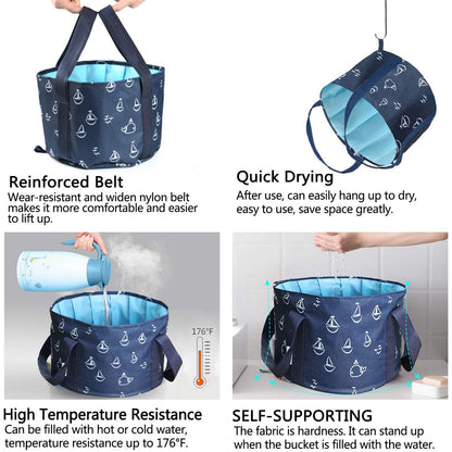 Size comparison of ABSOK foot spa bucket folded and expanded