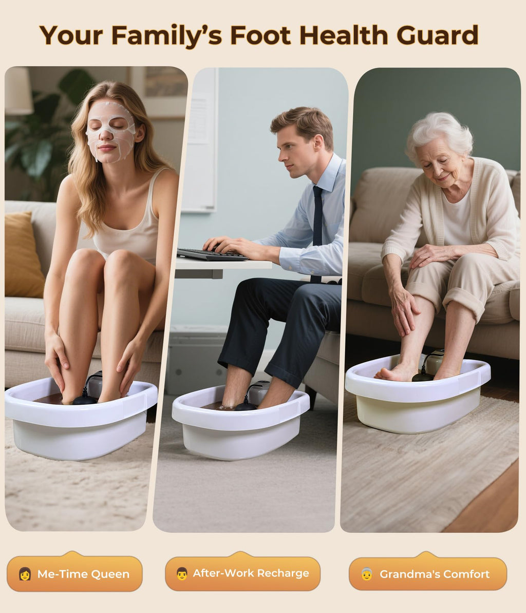 Spatoes ionic foot detox machine in use during a wellness session