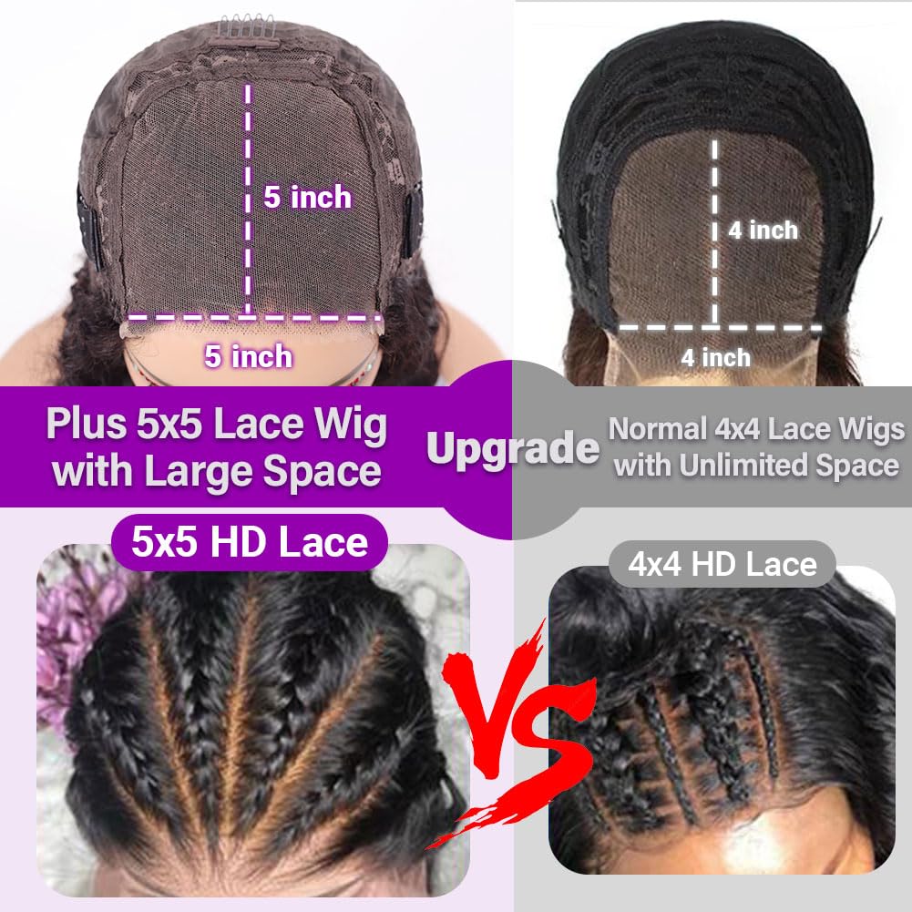 Side angle of the pre-plucked wear and go curly bob human hair wig displaying two hundred density volume