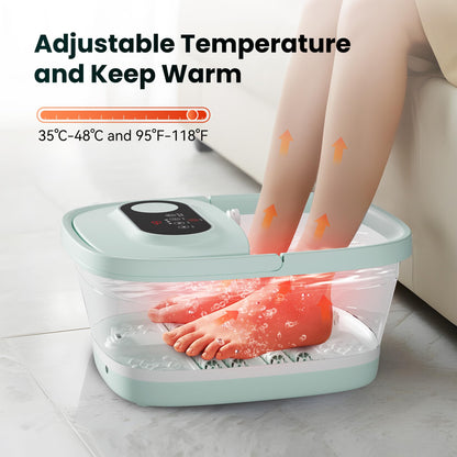 Snailax foot bath showing digital temperature control panel