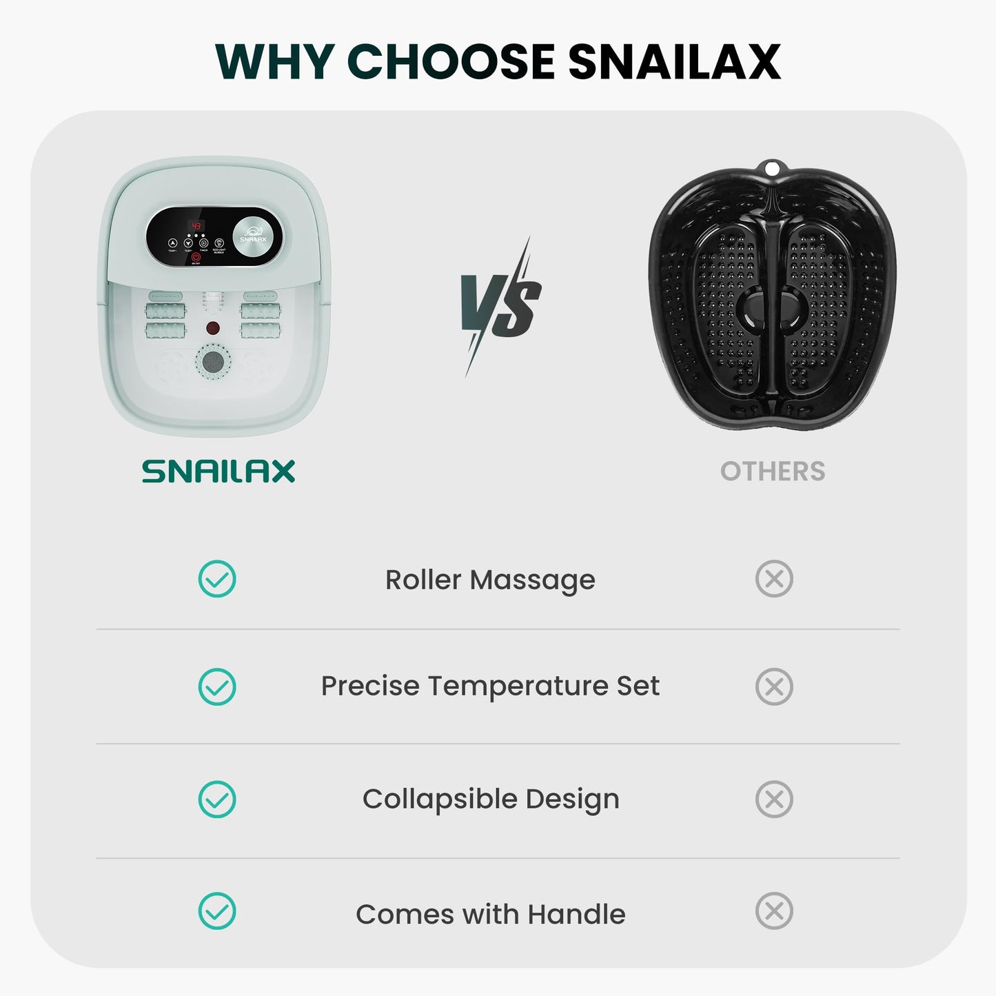 Snailax foot bath with built in pumice stone attachment