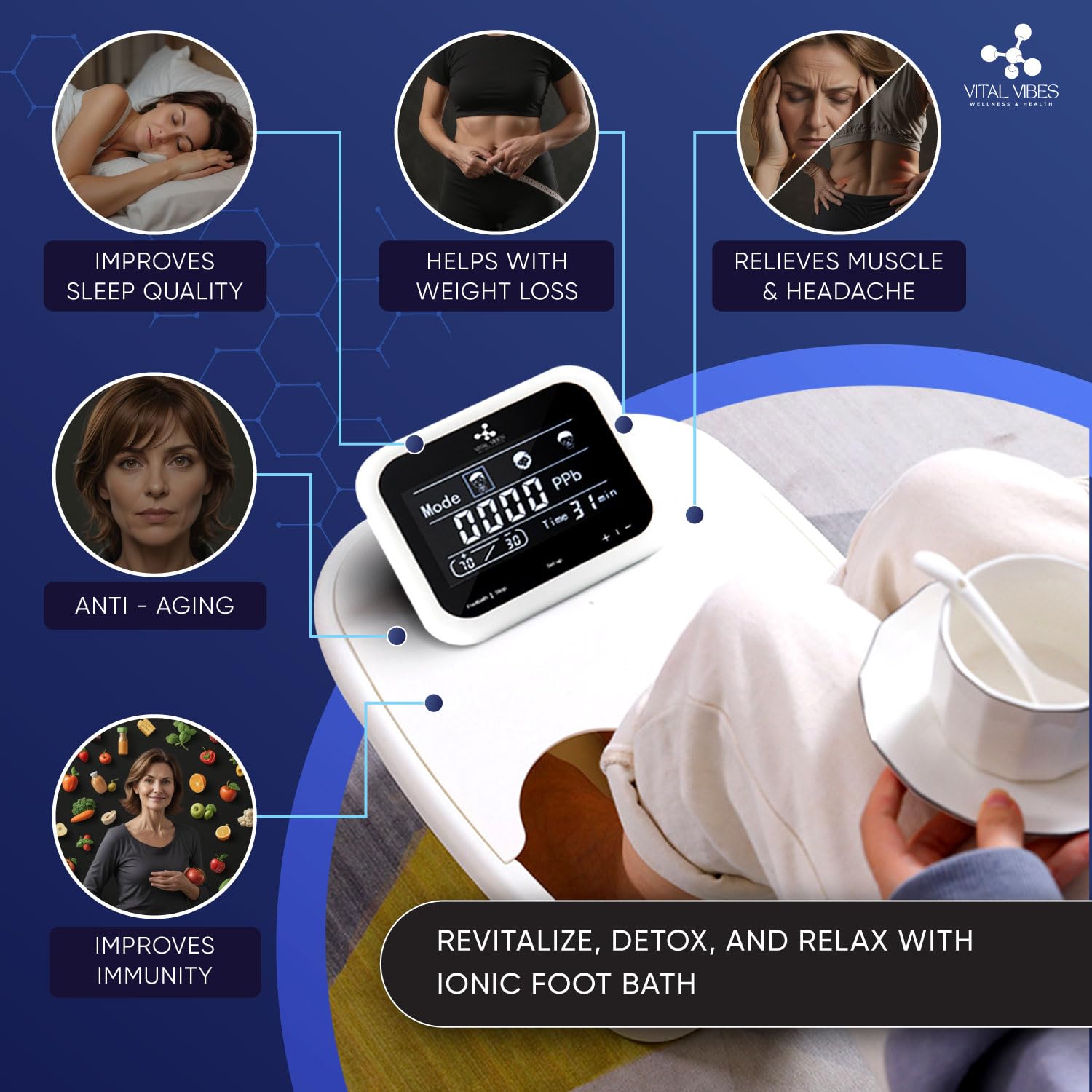 Ionizer array component for Vital Vibes foot spa