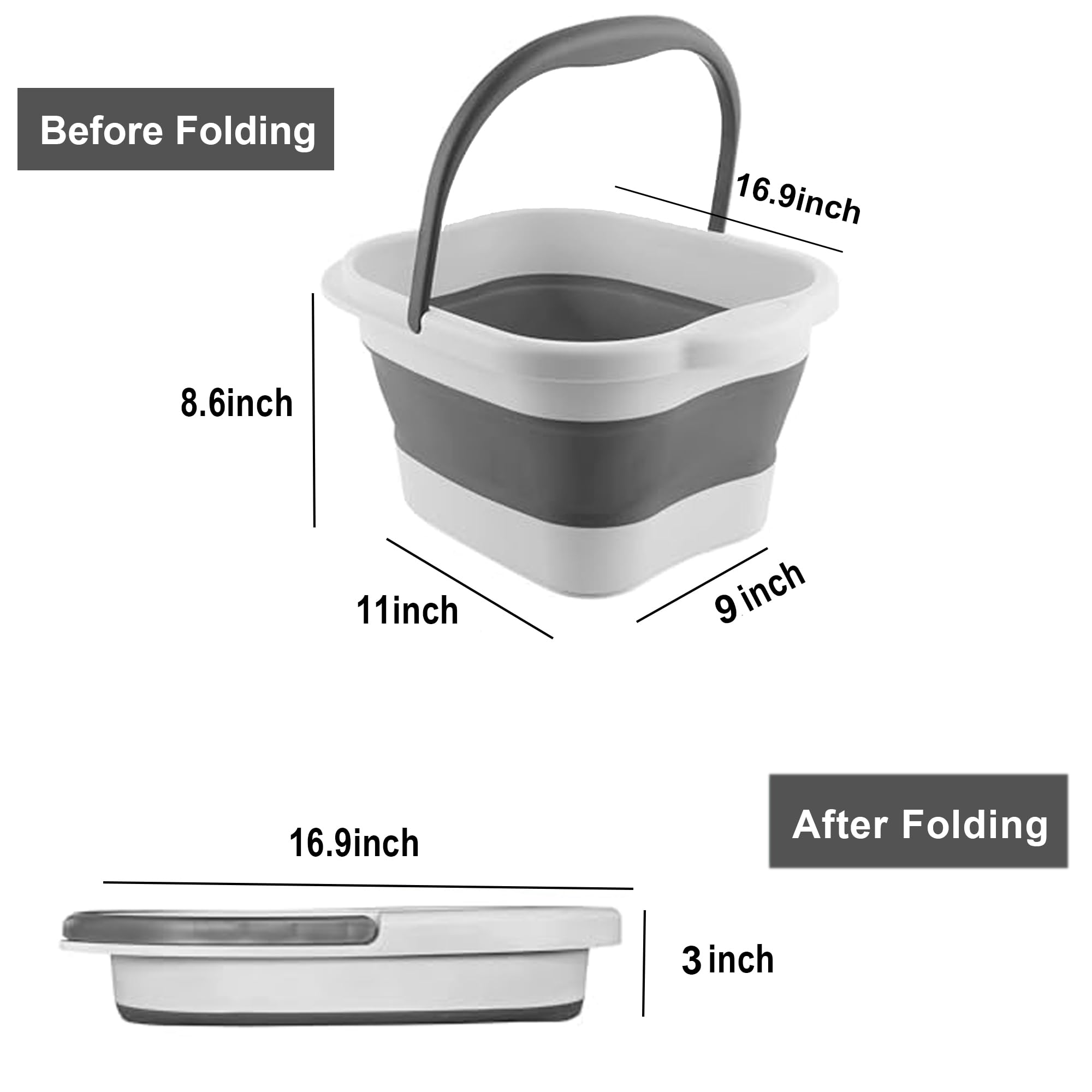 Leemeimei 15L foot bath bucket folded for storage