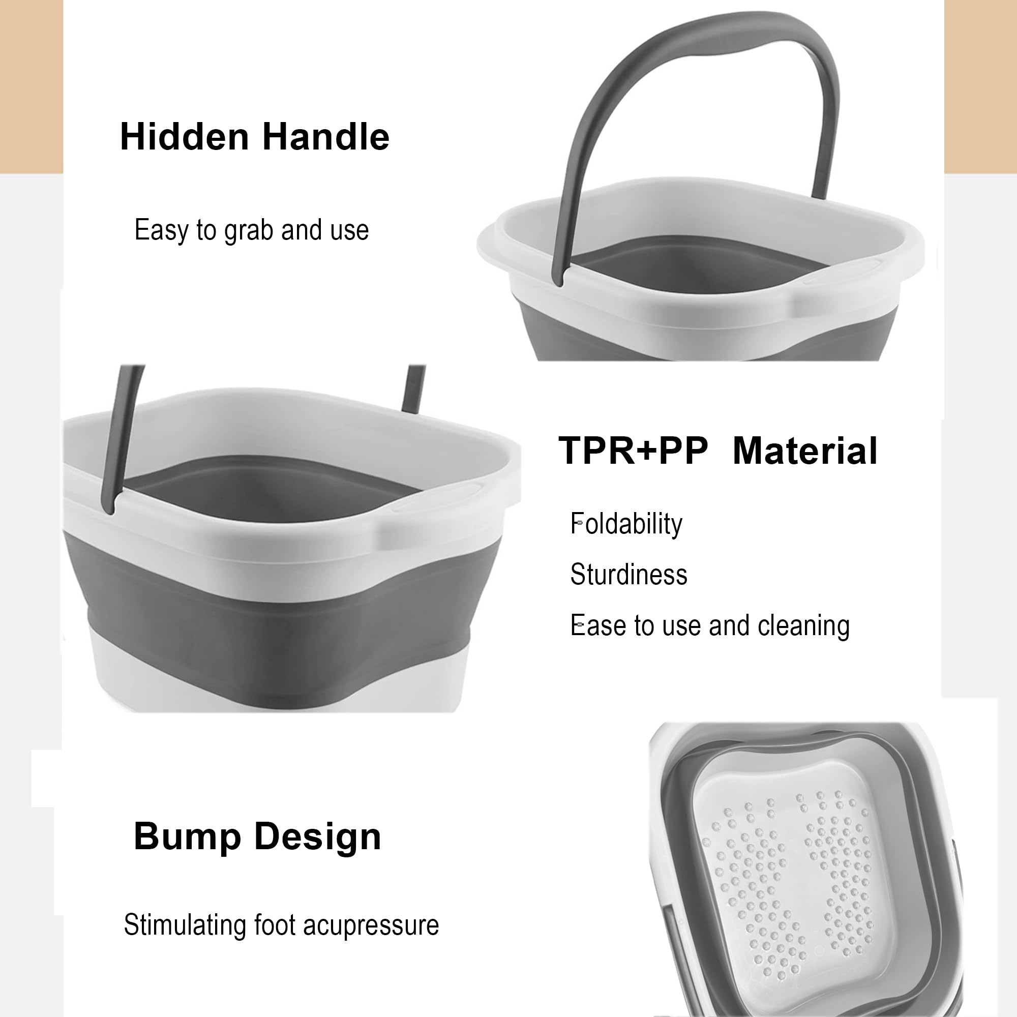 Leemeimei foot spa basin with acupoint massage nodes