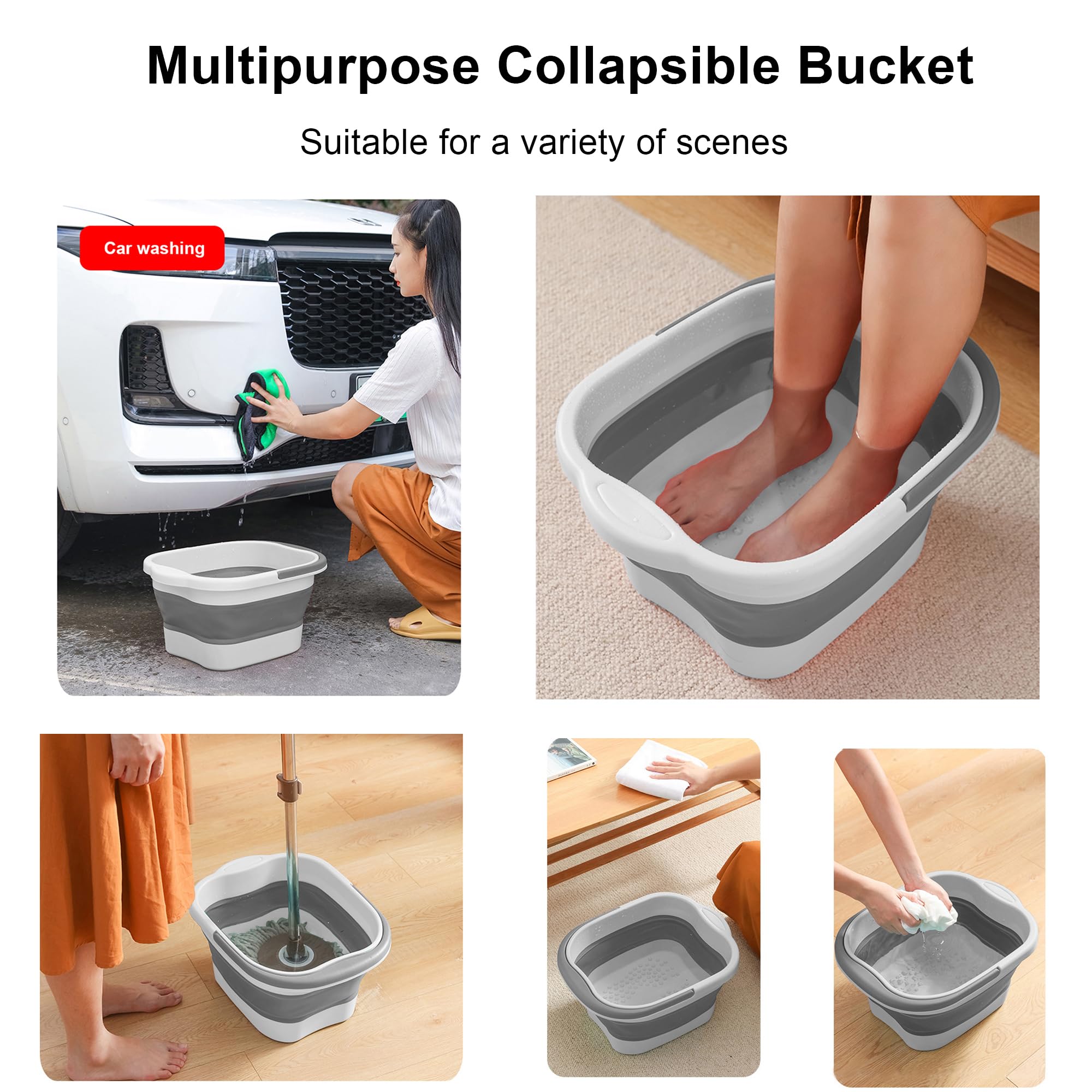 Leemeimei portable foot soaking tub with handle extended