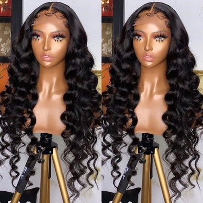 NKTU authentic imported beauty hair piece styled with a deep side parting to show versatility