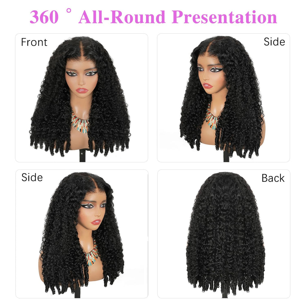 Model showcasing the authentic imported glueless curly lace front wig for a realistic daily hairstyle look.