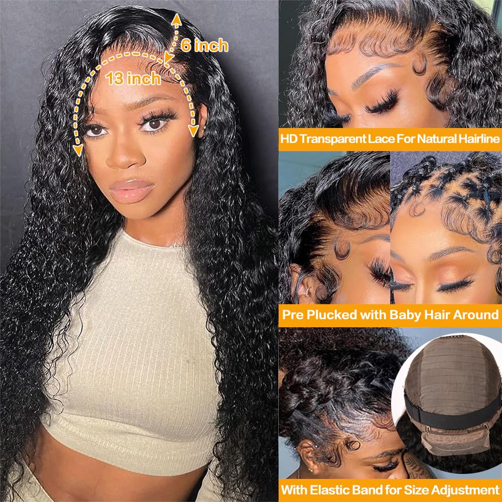 Close-up view of the thirteen by six high definition transparent Swiss lace frontal pre-plucked with baby hair.