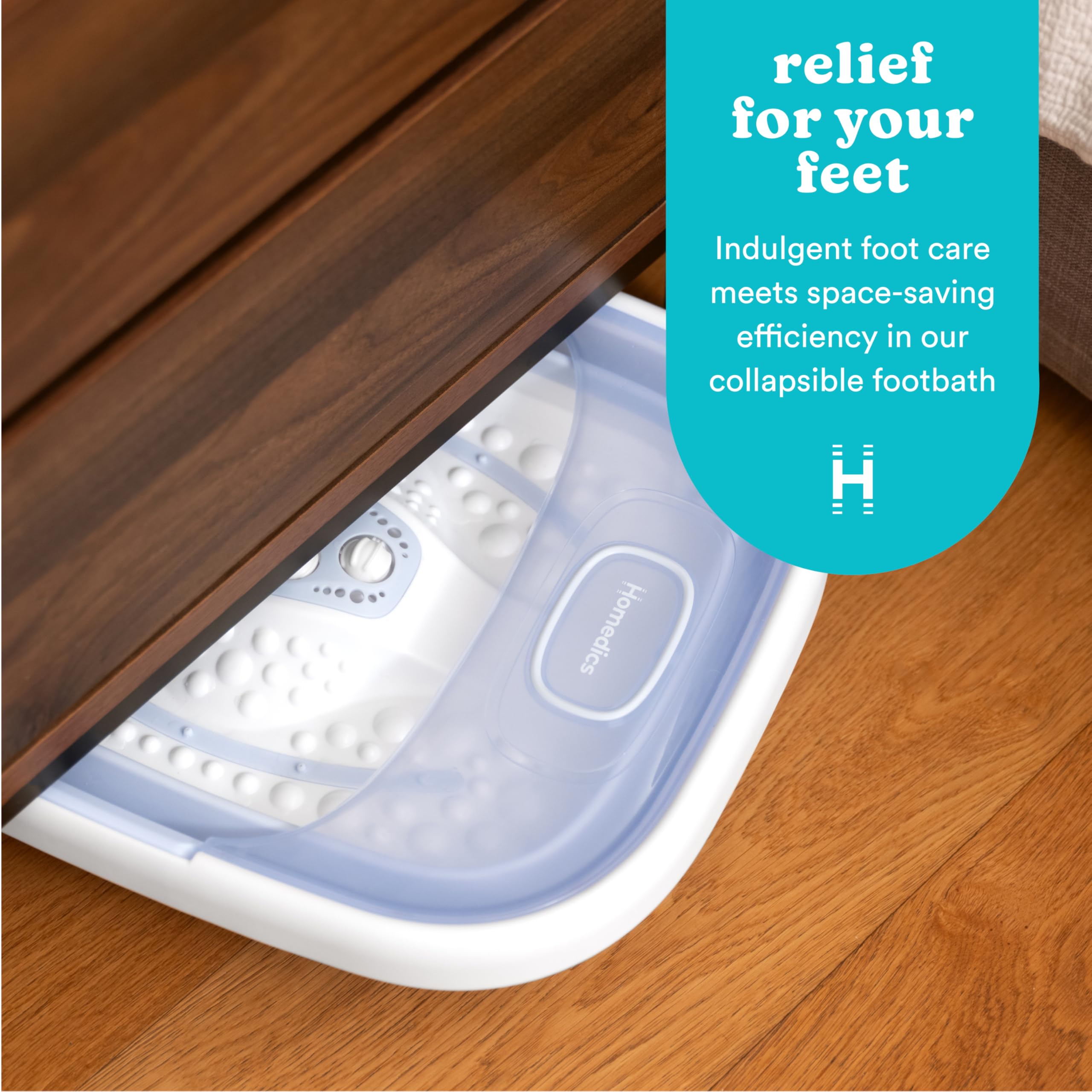 Homedics foot spa in collapsed storage position