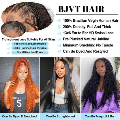 Side profile of the 30 inch BJVT deep curly lace front wig displaying volume and natural bounce.