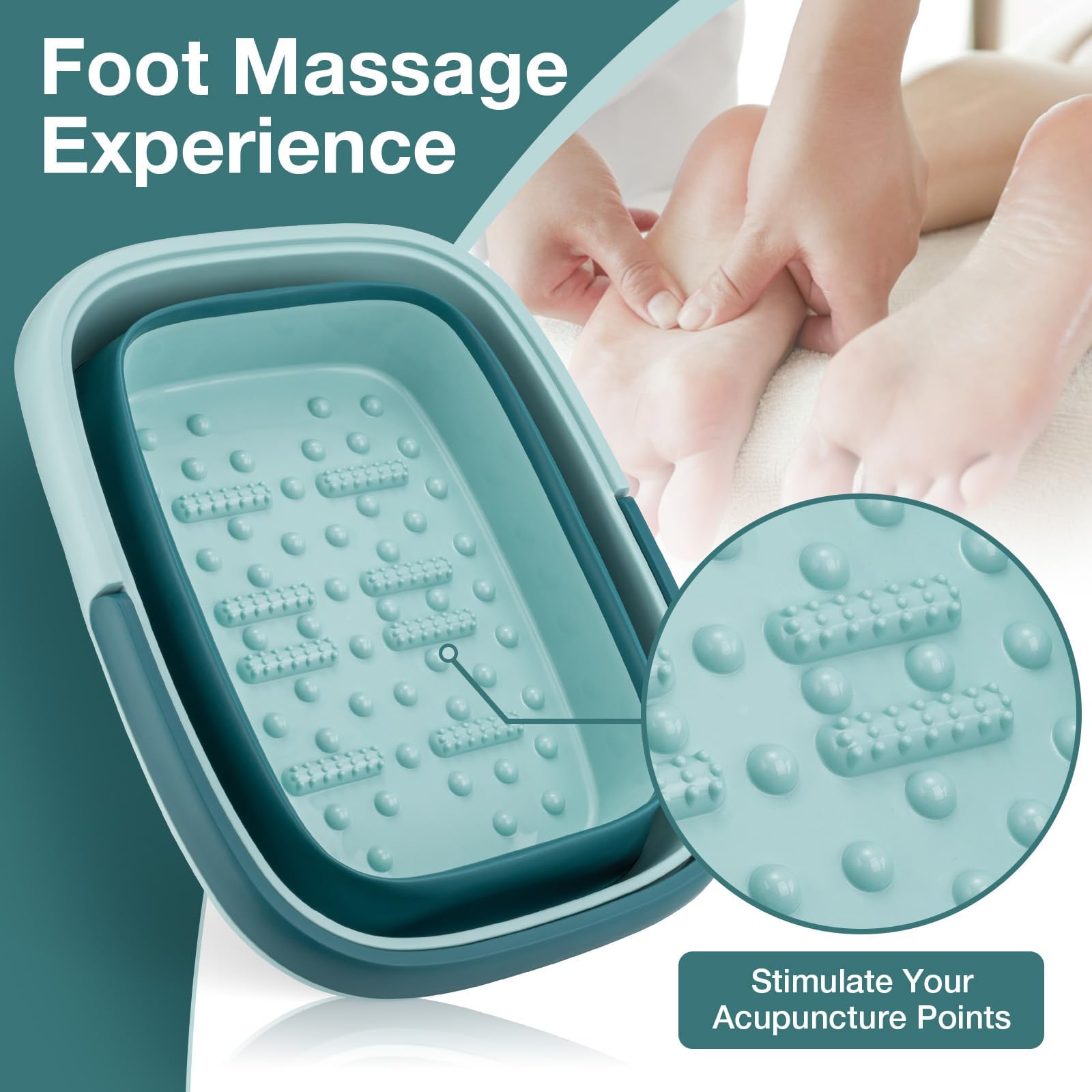 Udefineit portable foot soak tub with massage rollers