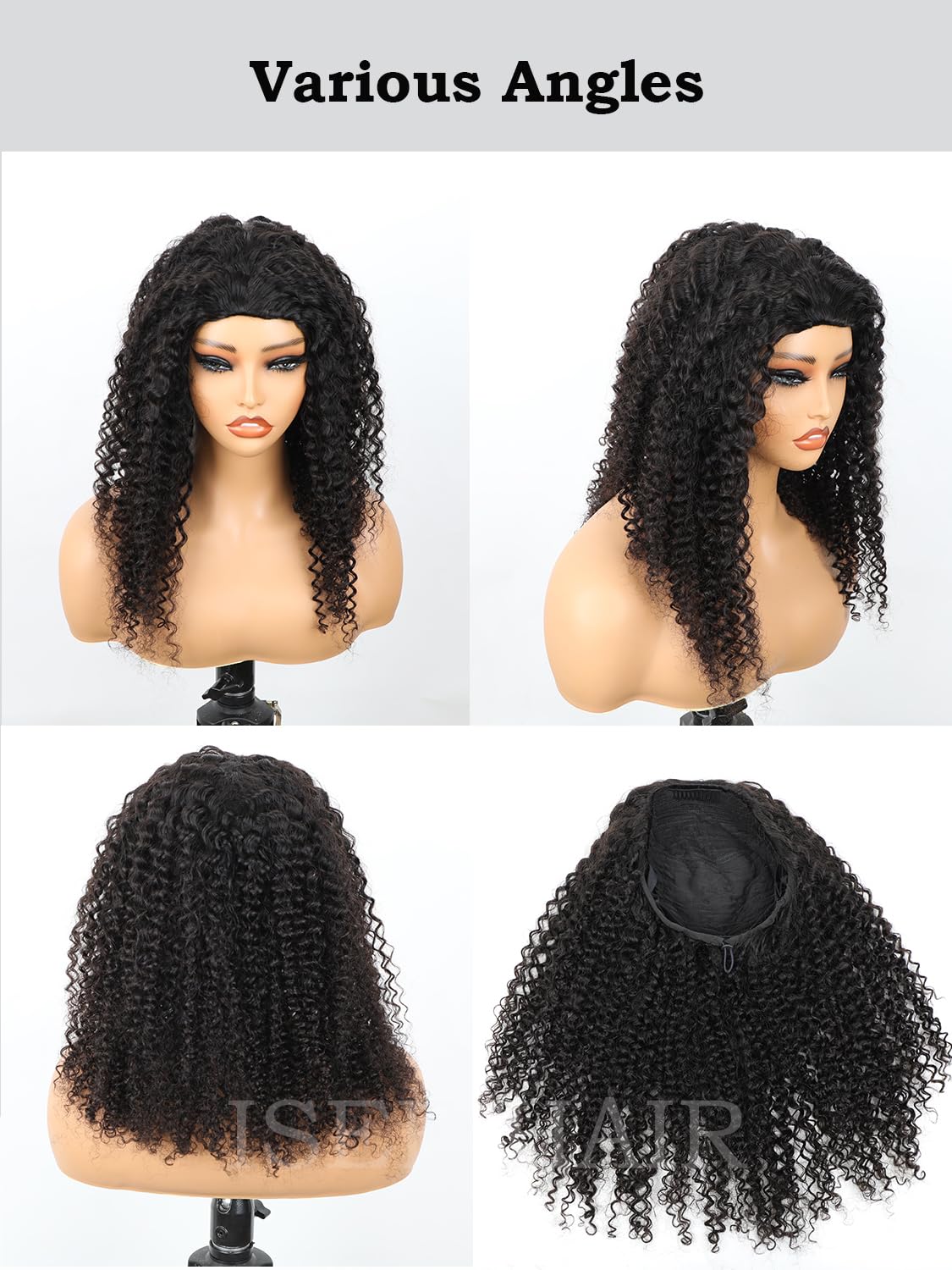 Visita la tienda de ISEE 18 Inch glueless wig drawstring and clip-in details