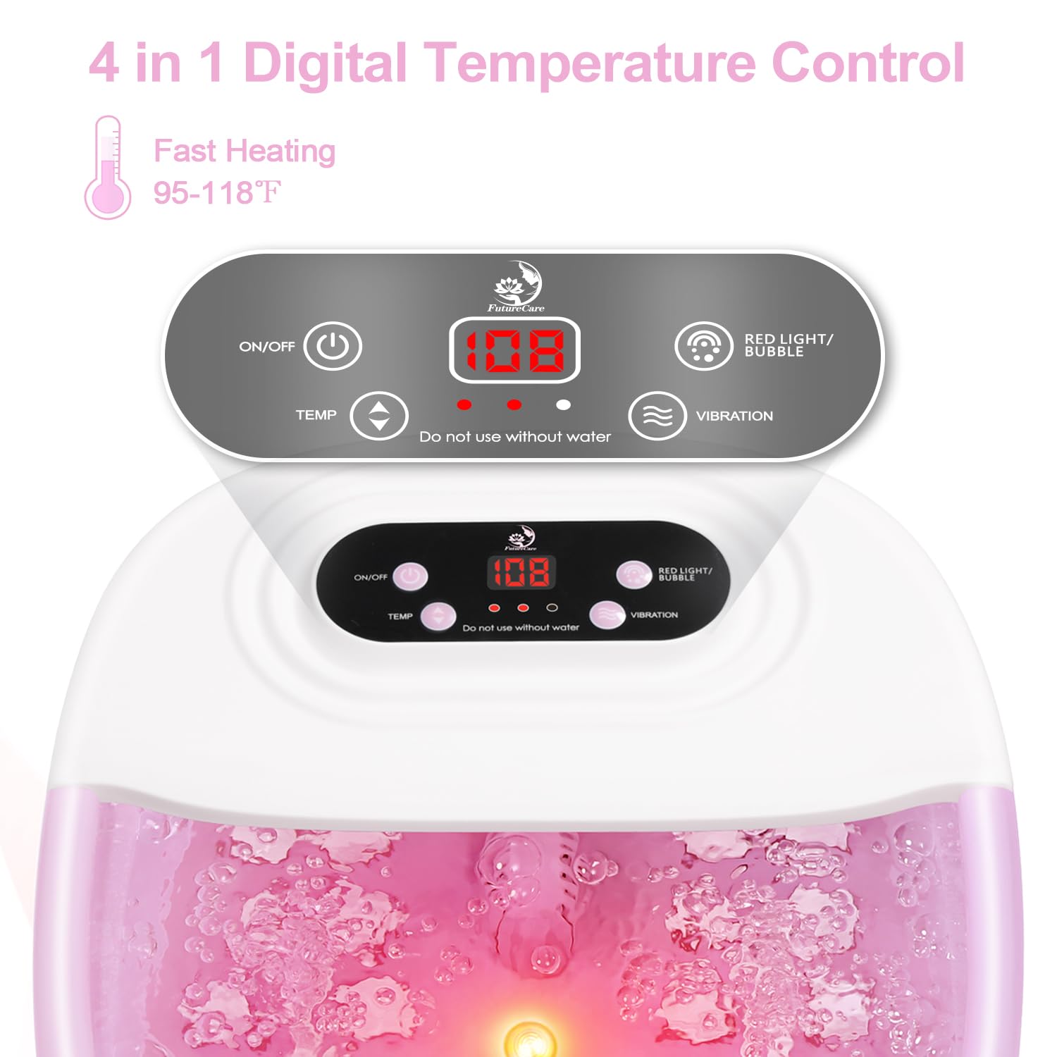 FutureCare foot spa with bubble jets and massage rollers