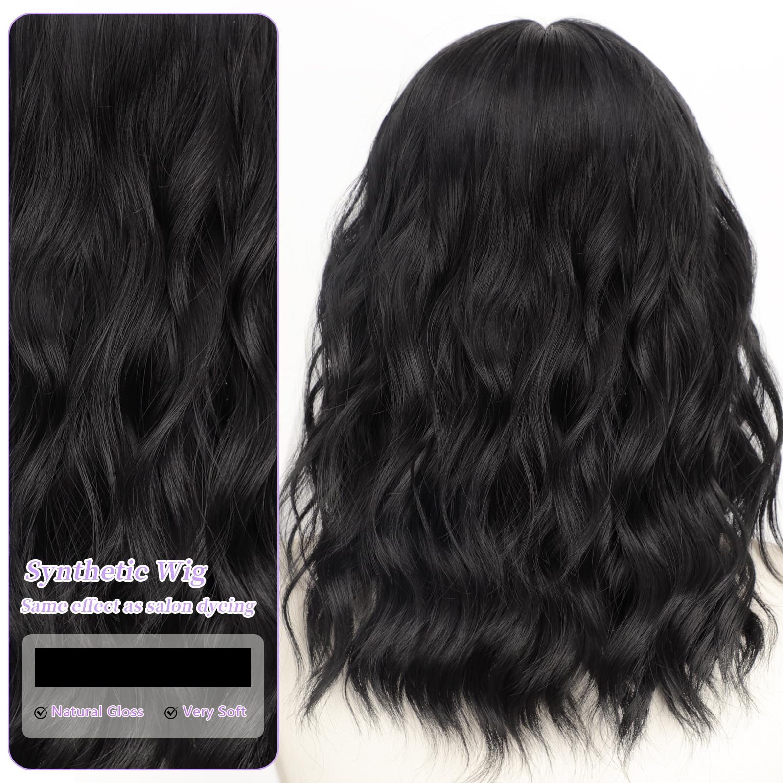 Close up view of the ultra thin T lace hairline on the AISI HAIR natural black wig
