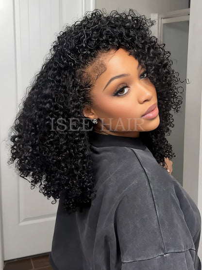 Step by step installation illustration of the ISEE 3 in 1 glueless protective wig