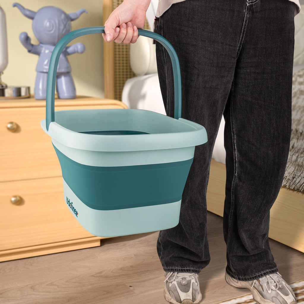 Udefineit green foot basin stored compactly under furniture