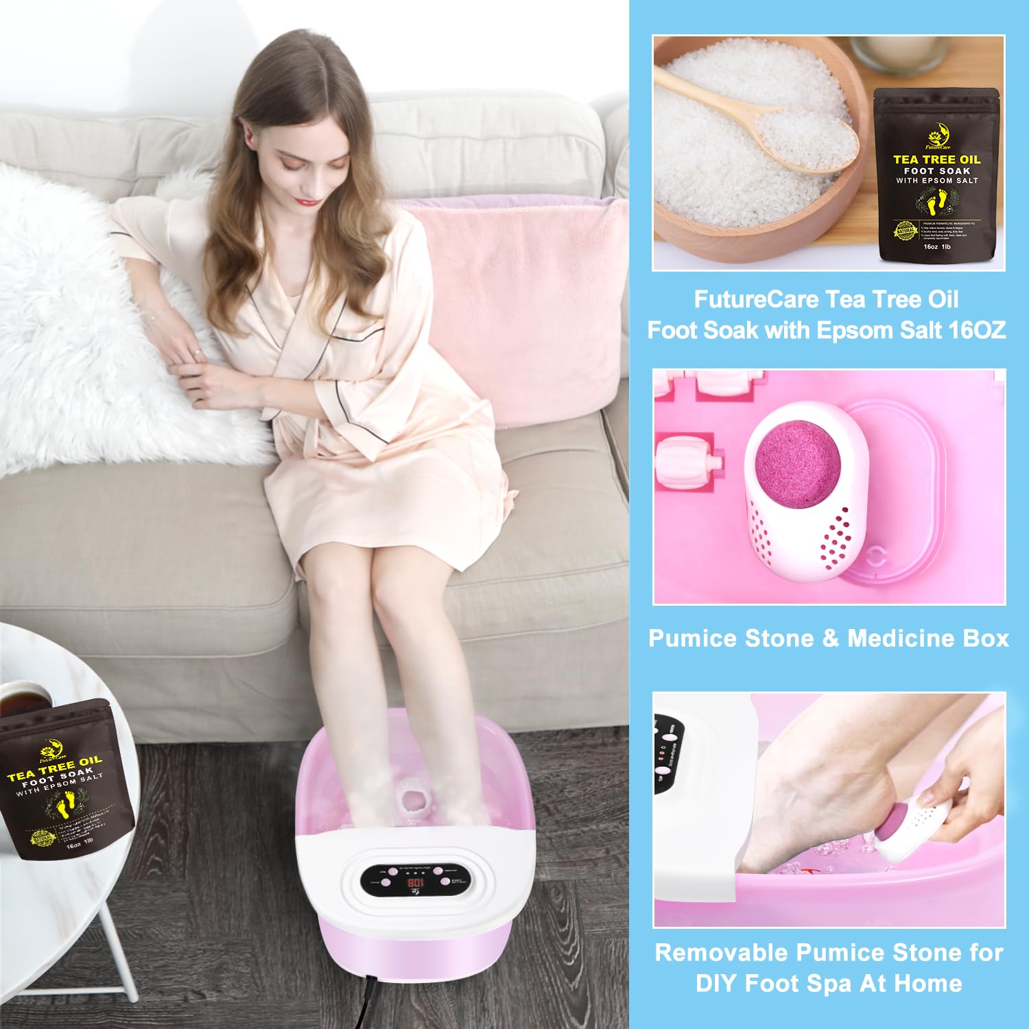 FutureCare foot spa red light therapy feature