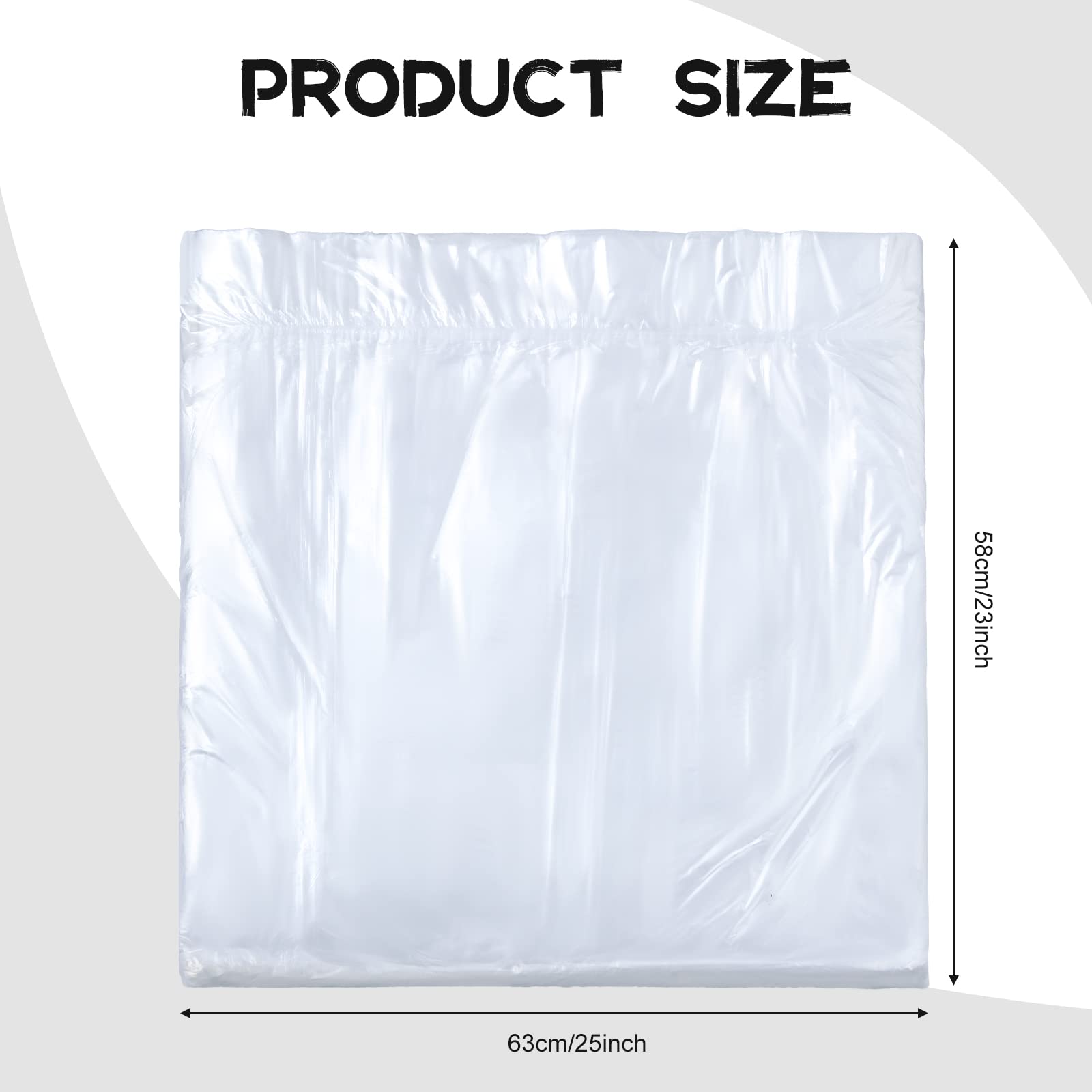 Clear plastic pedicure spa bags unfolded for size