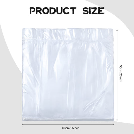 Clear plastic pedicure spa bags unfolded for size