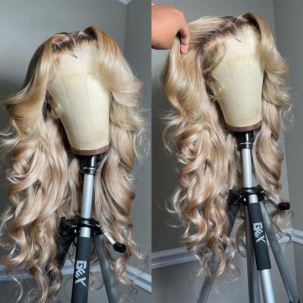 Glueless cap construction inside view of CIYOO blonde human hair wig with adjustable straps