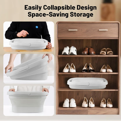 Collapsed folding foot spa bucket for storage
