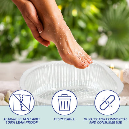 ForPro Universal Pedi Bath Liners stacked for easy storage