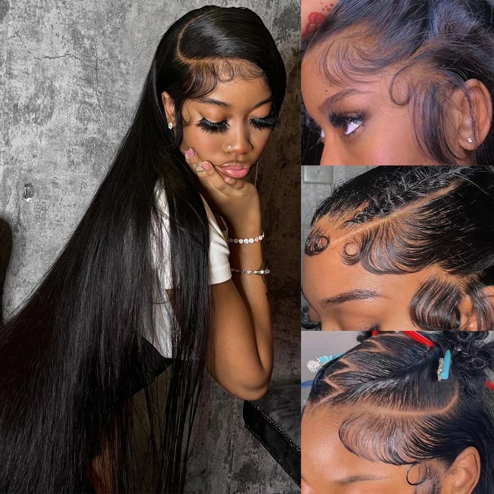 Ownrose straight glueless human hair wig pre plucked hairline with baby hair detail