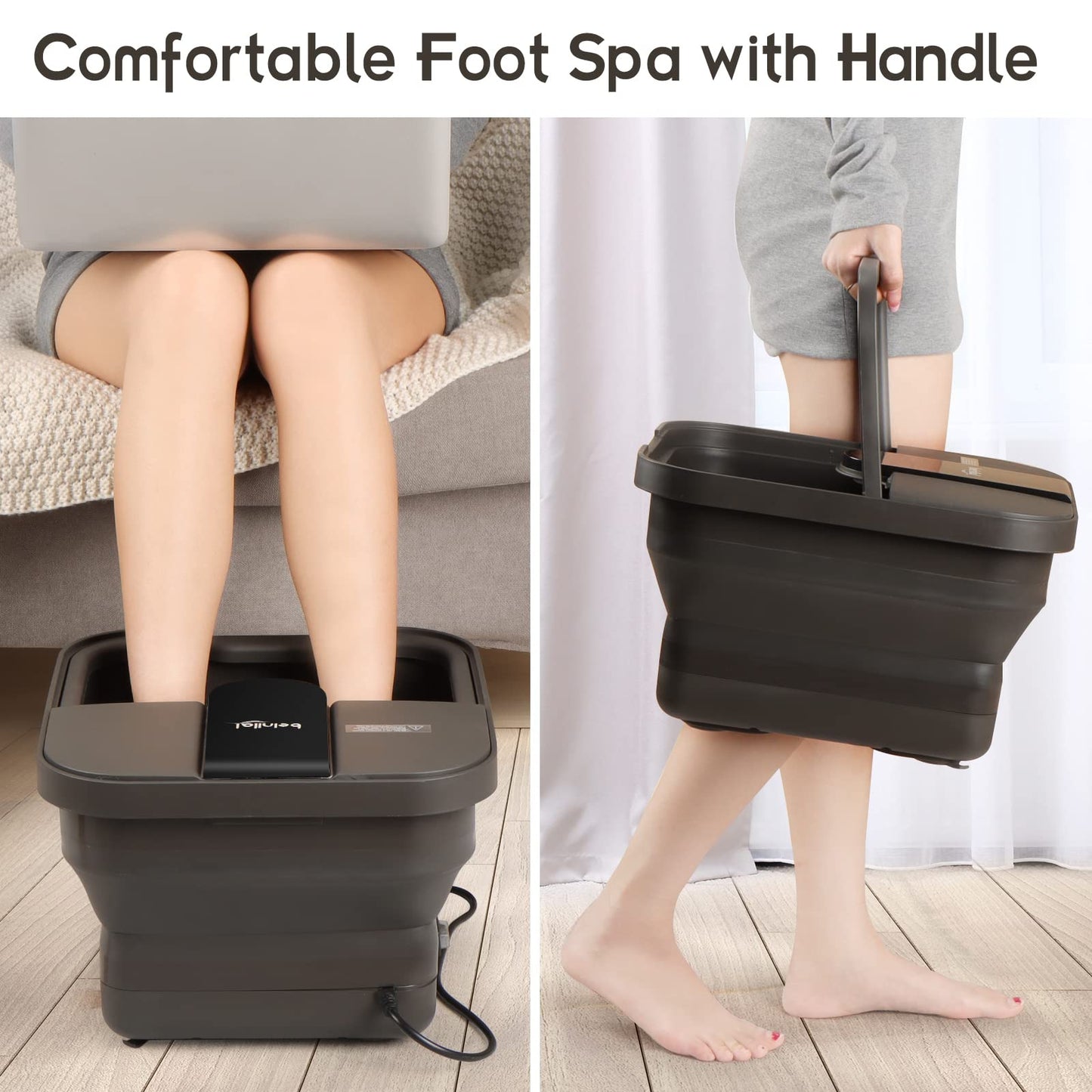 Beinilai foot massager with bubble jets active