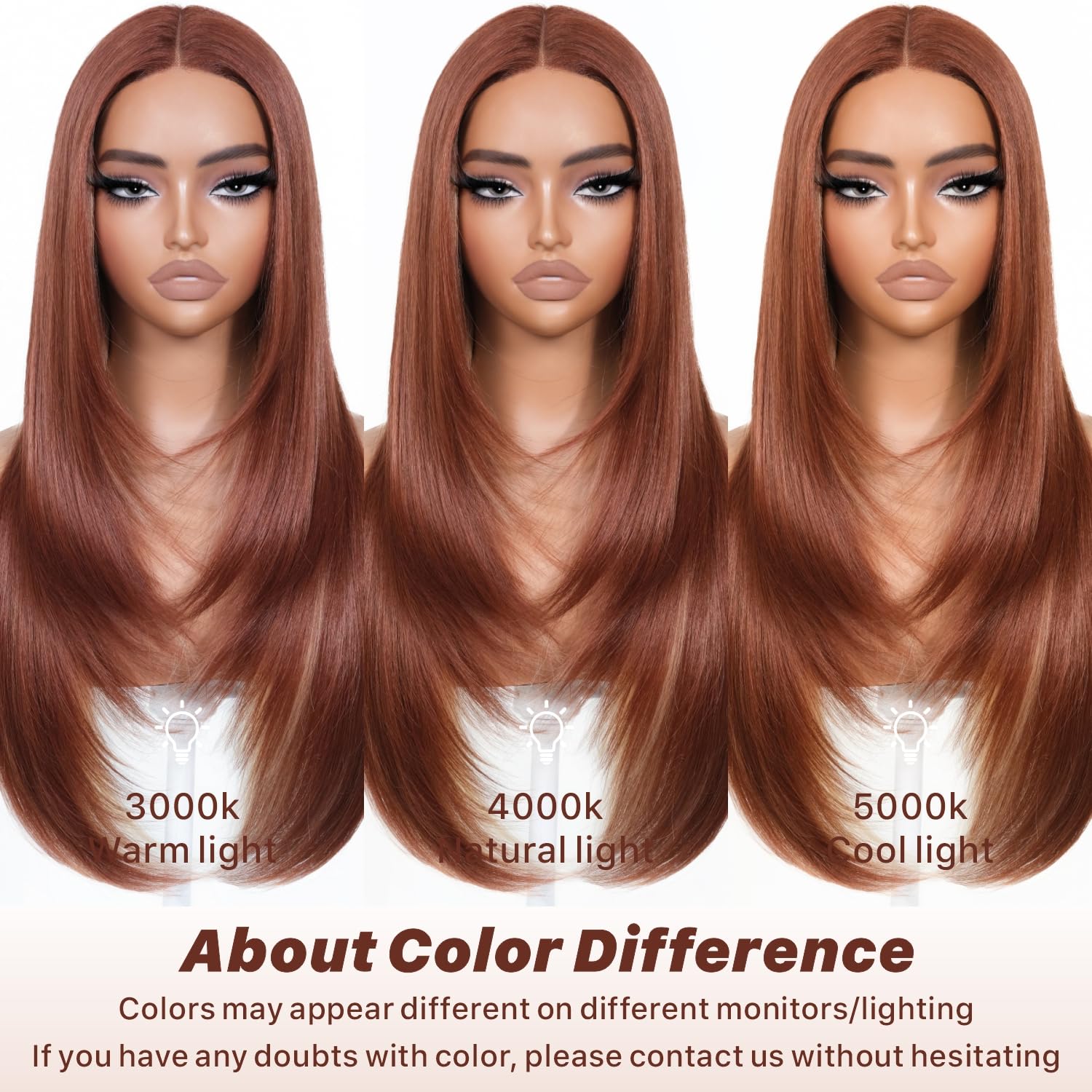 Detailed texture shot of the heat resistant human hair like synthetic fibers
