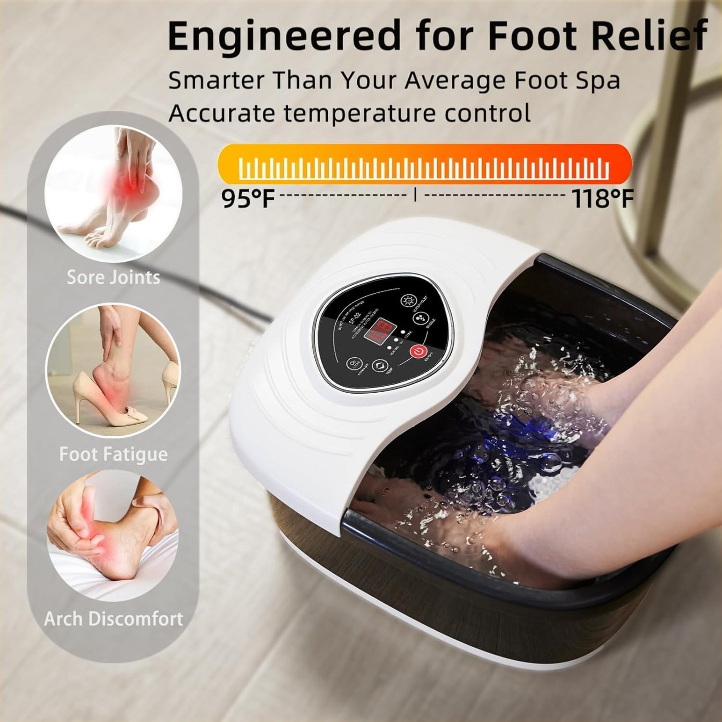 Side profile of Closewave home pedicure soaking tub