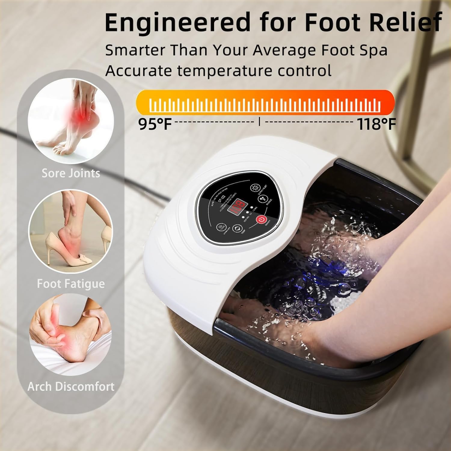 Side profile of Closewave home pedicure soaking tub