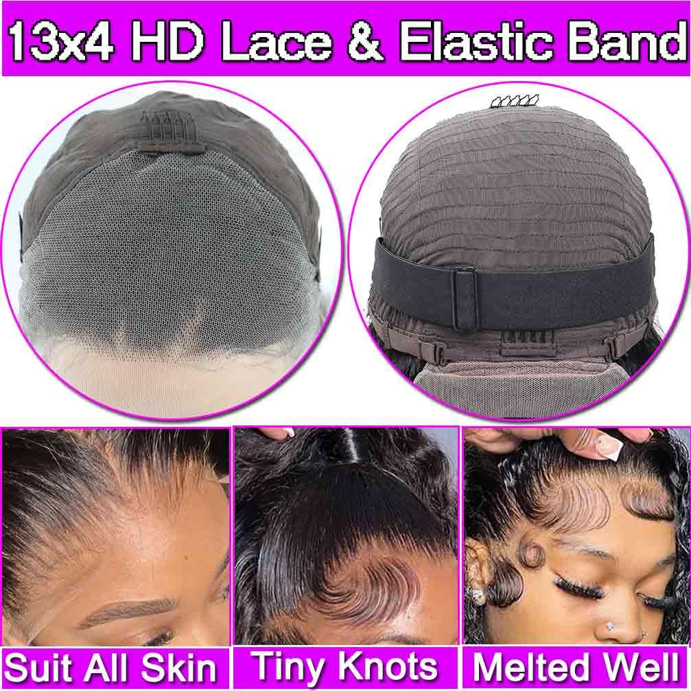Interior construction of the EMOL glueless wig cap showing the adjustable straps and secure placement combs