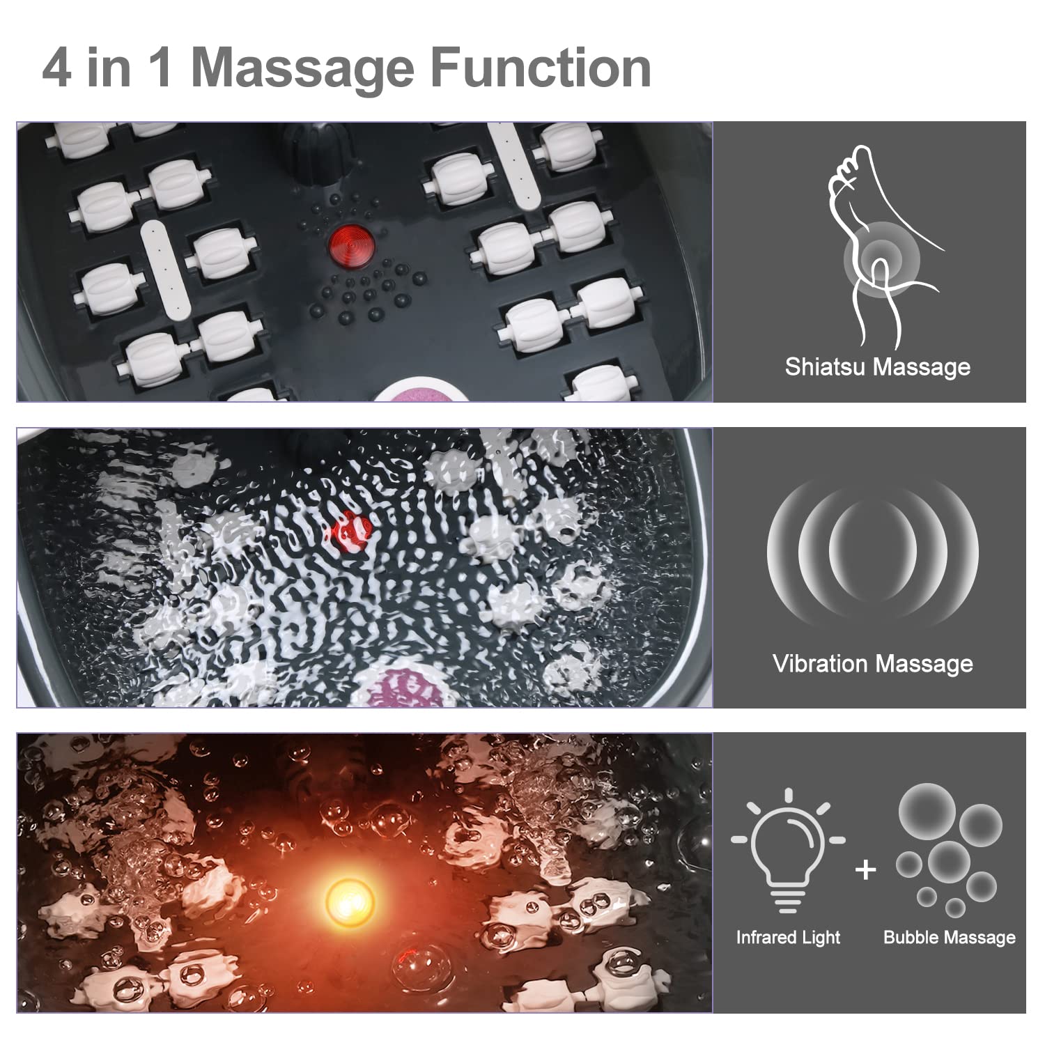 Interior view of MoodRelish foot bath with 22 rollers
