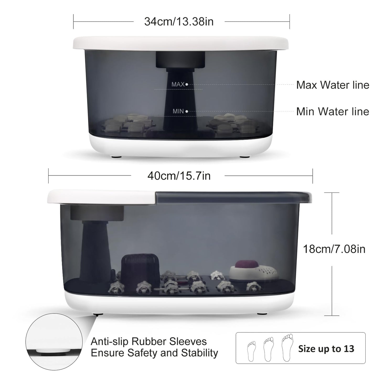 Grey MoodRelish foot spa bath basin side profile